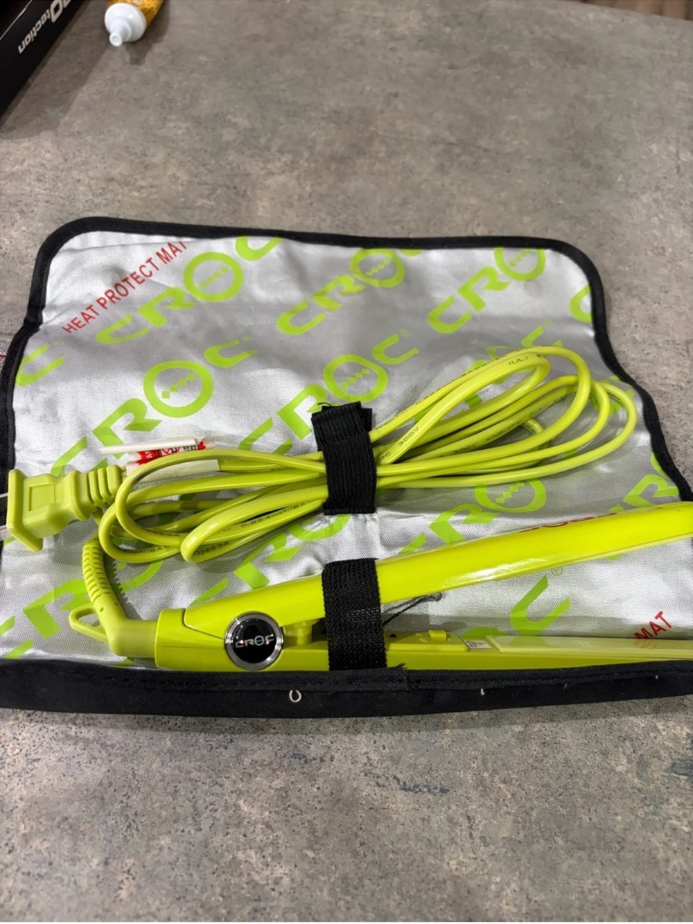 Electric Lime Green Flat Iron Hair Straightener Croc